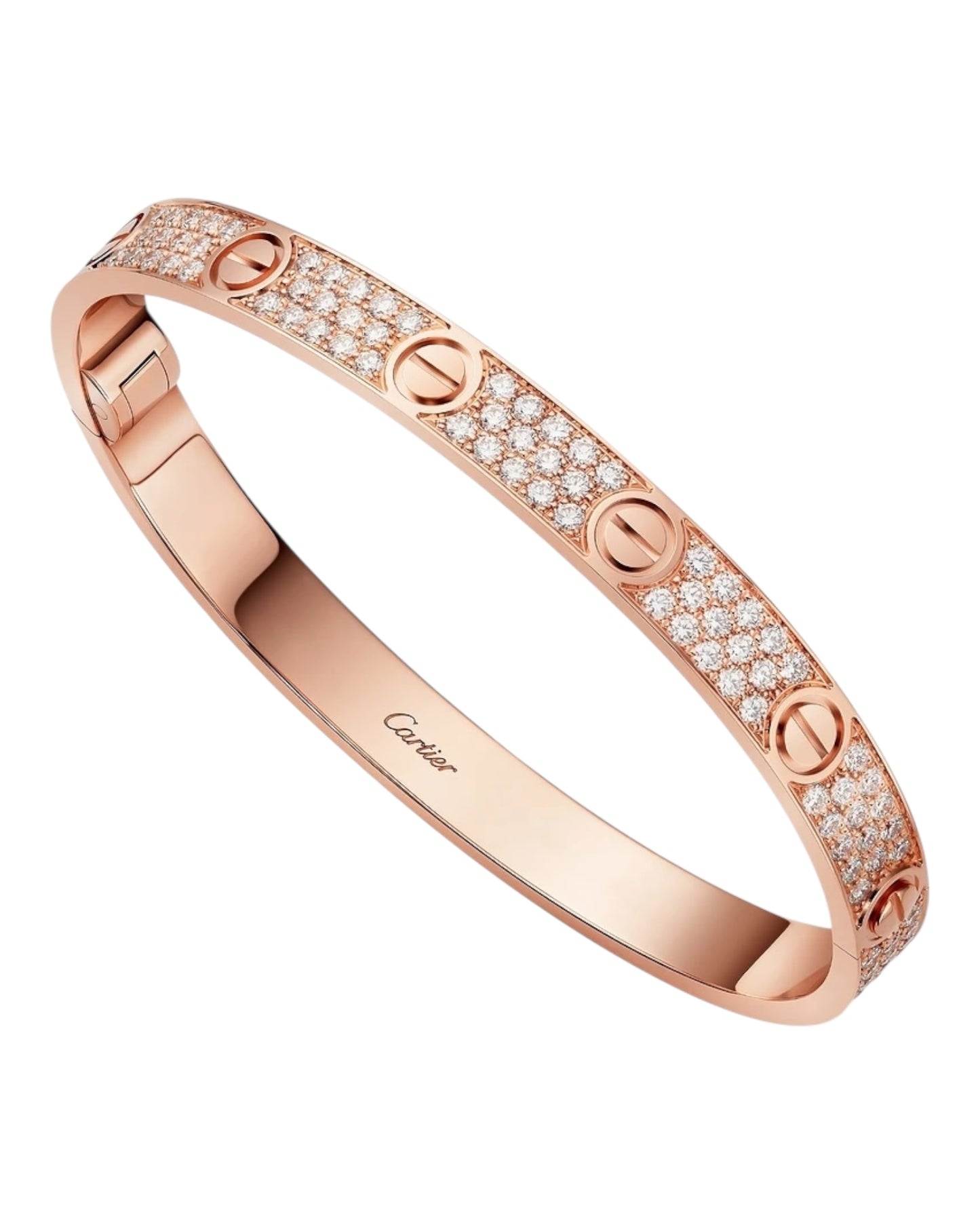CARTIER LOVE ARMBAND - ICED OUT ROSÉGOLD - UNISEX - FULLSET