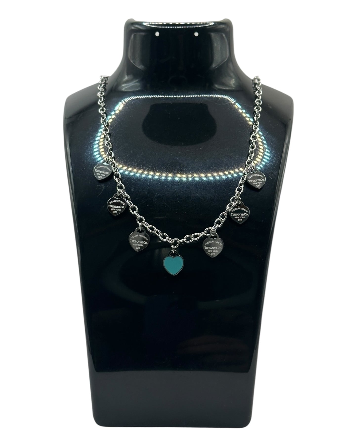 Tiffany & Co. Halskette mit mehreren Herz-Anhängern aus 925 Sterling-Silber