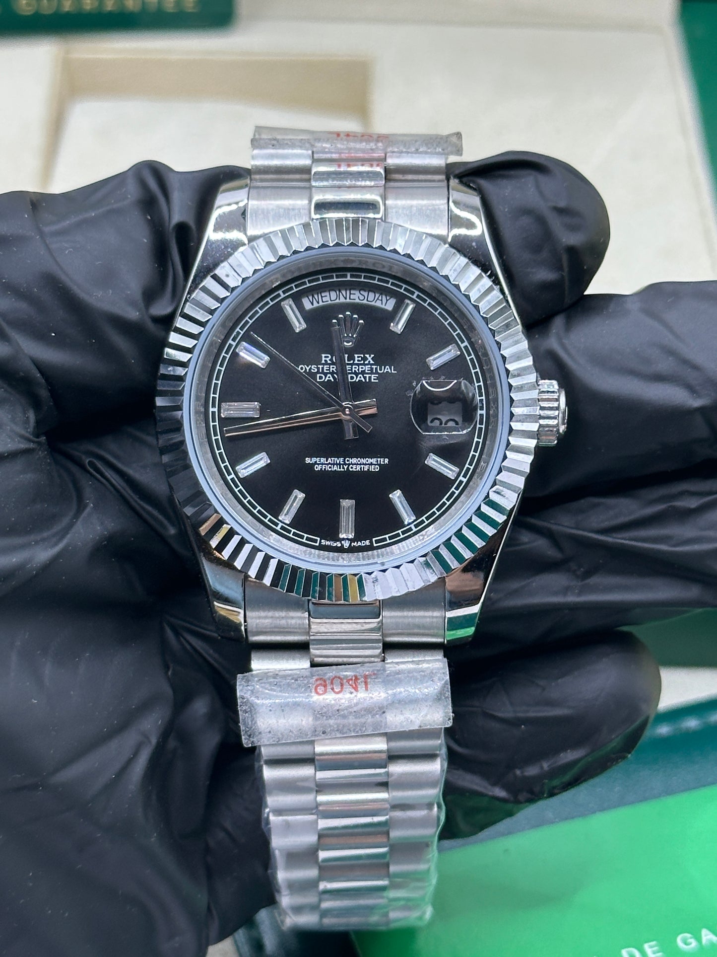 Rolex Day-Date Black Dial, 40mm White Gold President - U1 FACTORY - AUTOMATIK