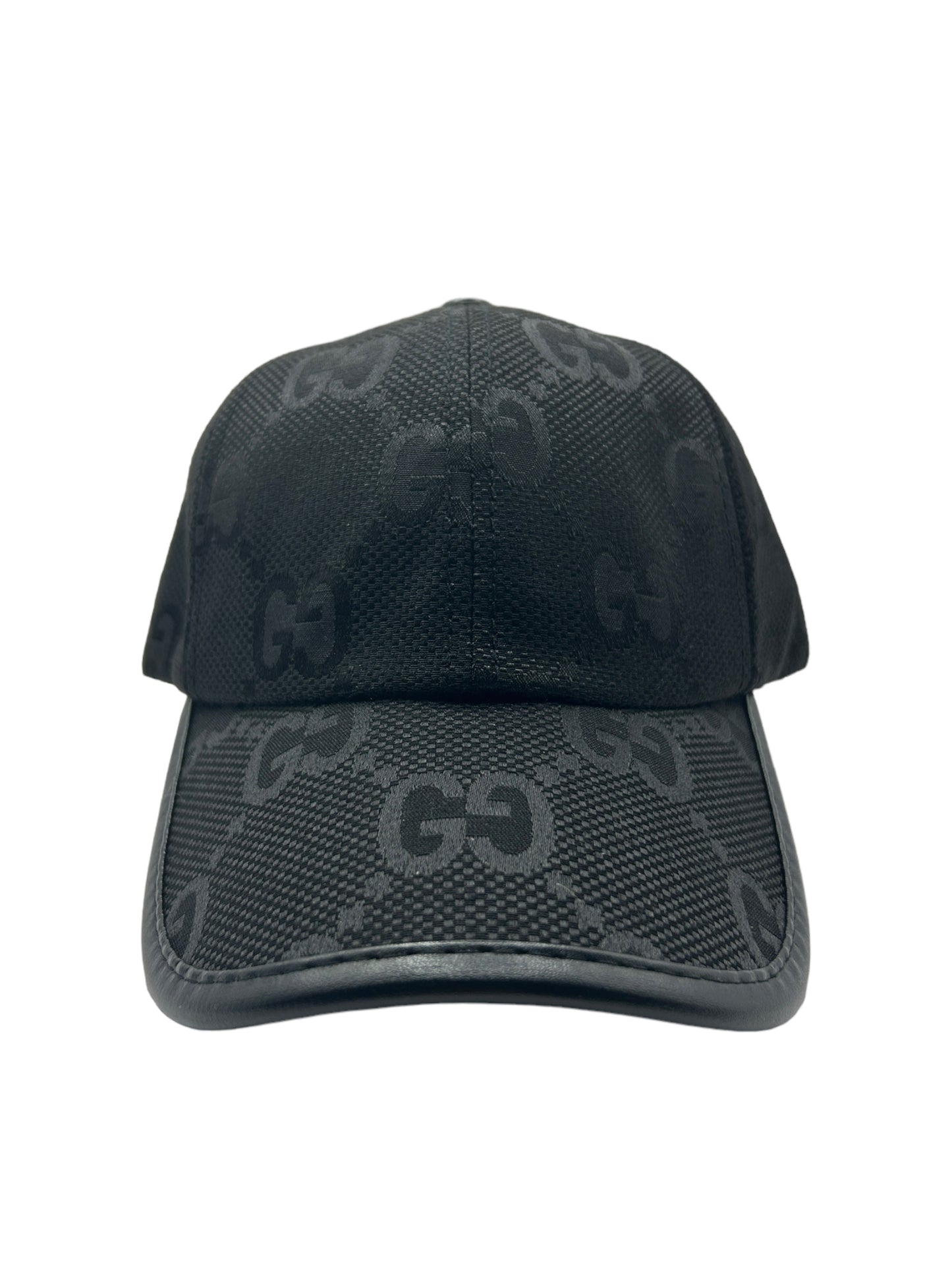 GUCCI CAP - BLACK - MONOGRAM - PU-LEDER - HIGH END