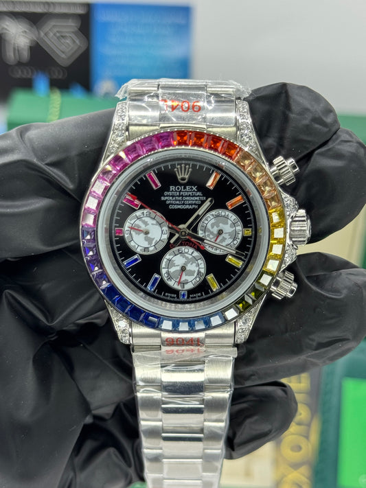 ROLEX DAYTONA - RAINBOW ICED OUT - COSMOGRAPH - OYSTER - 40MM U1 FACTORY - AUTOMATIK