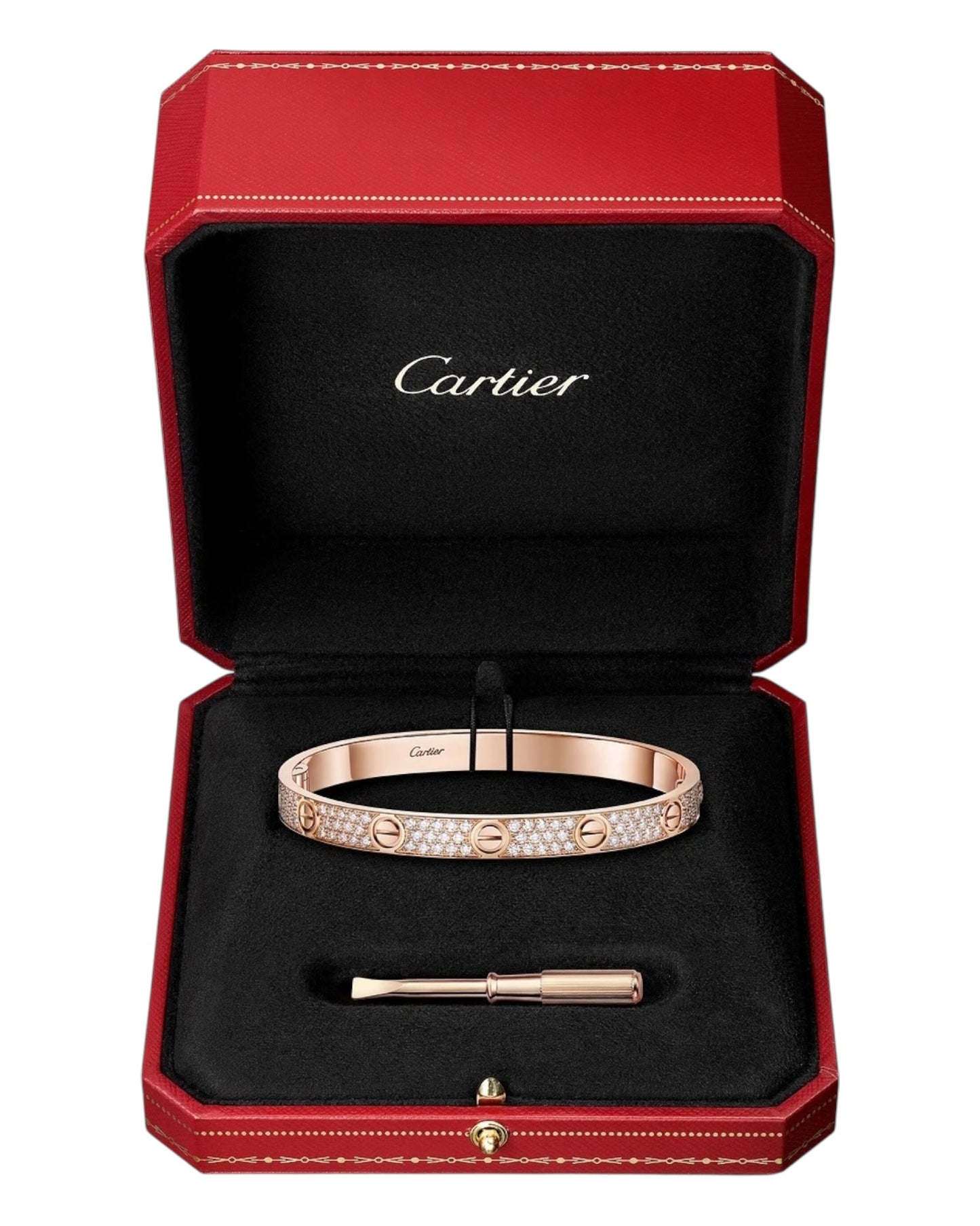 CARTIER LOVE ARMBAND - ICED OUT ROSÉGOLD - UNISEX - FULLSET