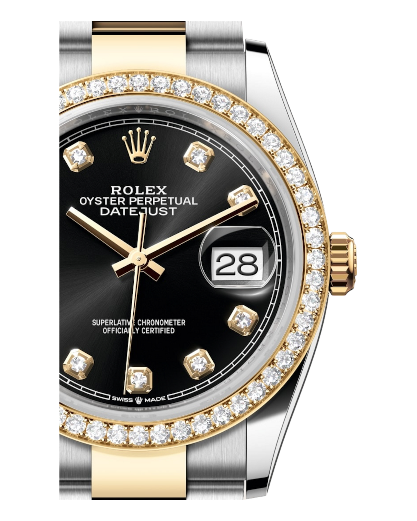 Rolex Datejust Black with Diamonds 36mm - Oyster - U1 FACTORY - AUTOMATIK