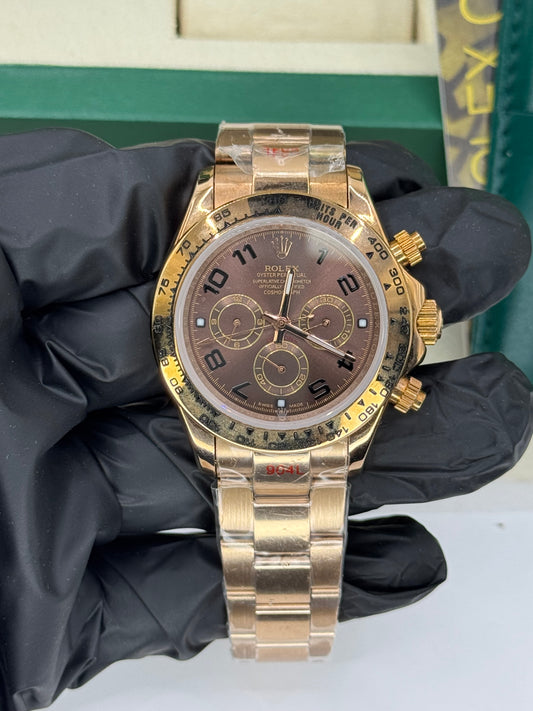 ROLEX DAYTONA - ROSEGOLD CHOCOLATE - COSMOGRAPH - OYSTER - 40MM U1 FACTORY - AUTOMATIK