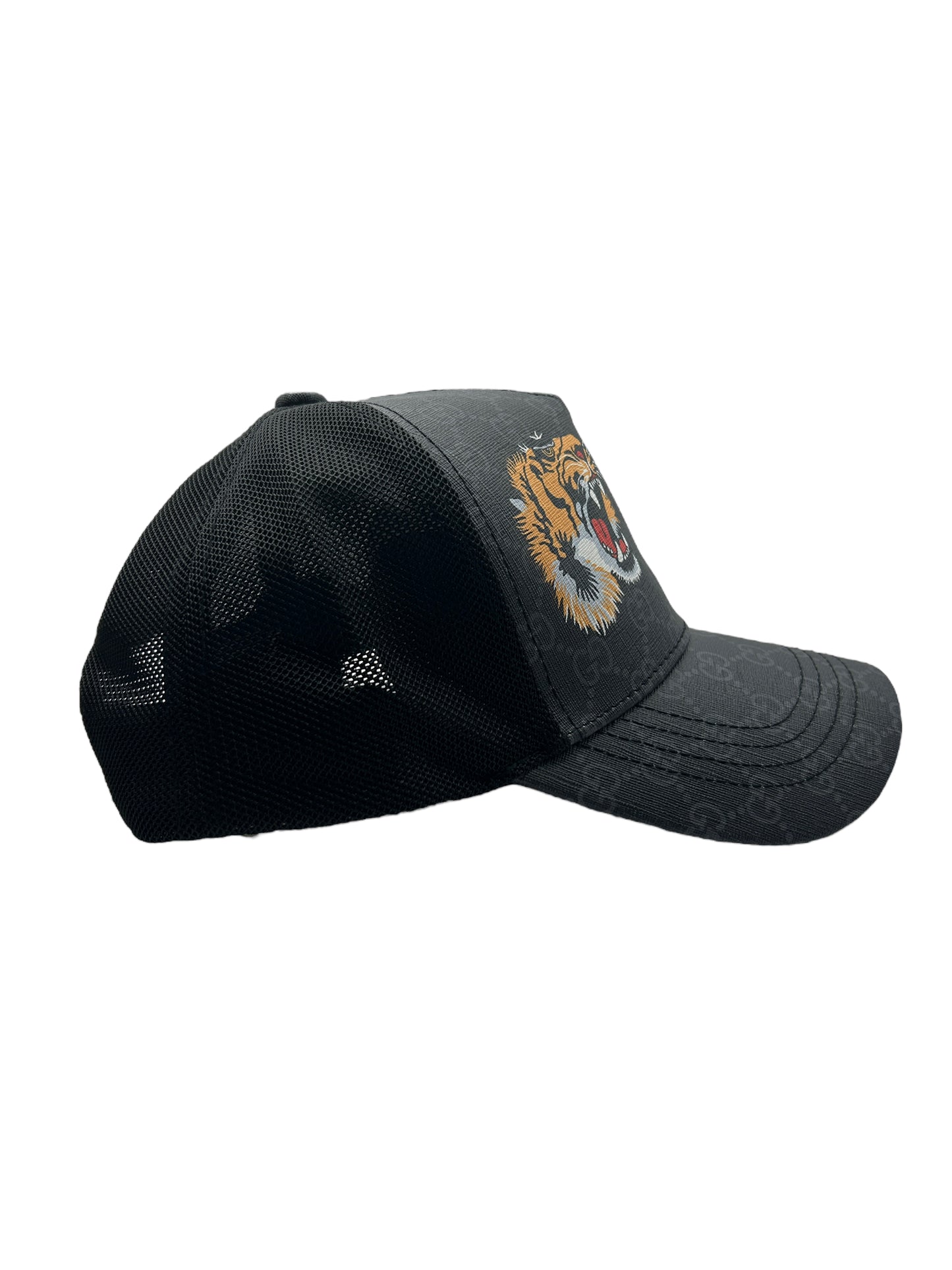 GUCCI CAP - TIGER - GREY MONOGRAM - PU-LEDER - HIGH END