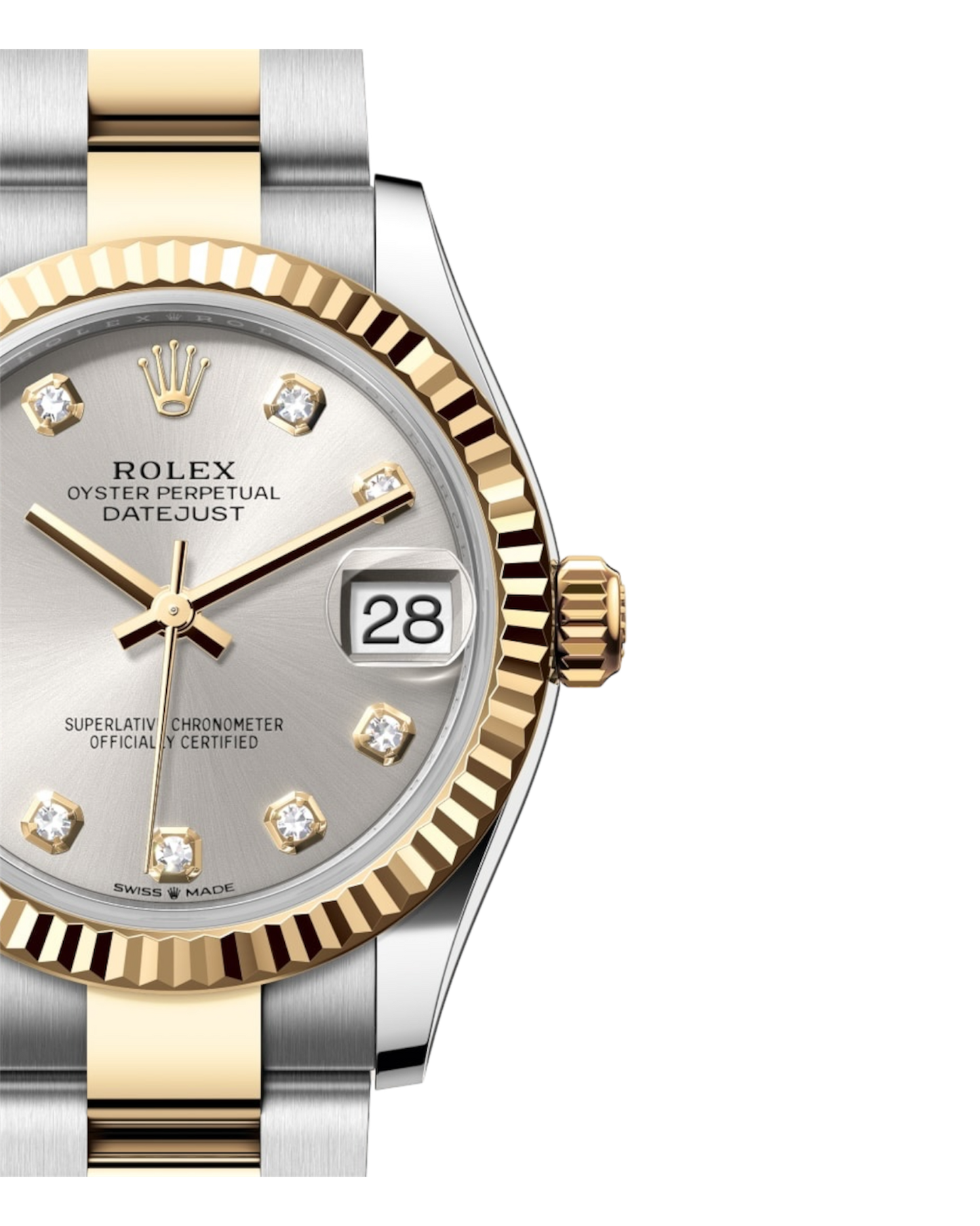 Rolex Datejust 31mm Bicolor Silver with Diamonds Dial Oyster U1 FACTORY - AUTOMATIK -