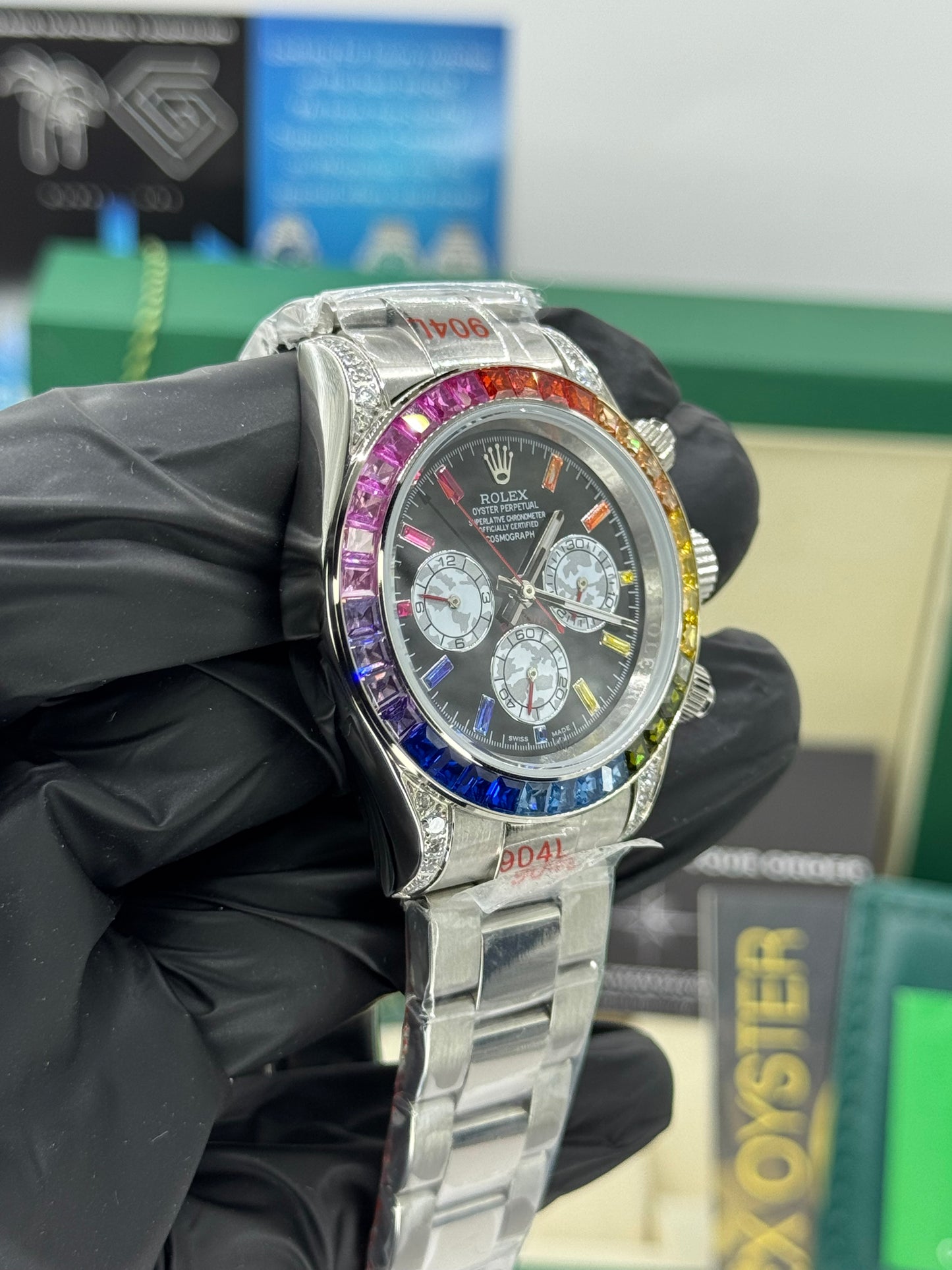 ROLEX DAYTONA - RAINBOW ICED OUT - COSMOGRAPH - OYSTER - 40MM U1 FACTORY - AUTOMATIK