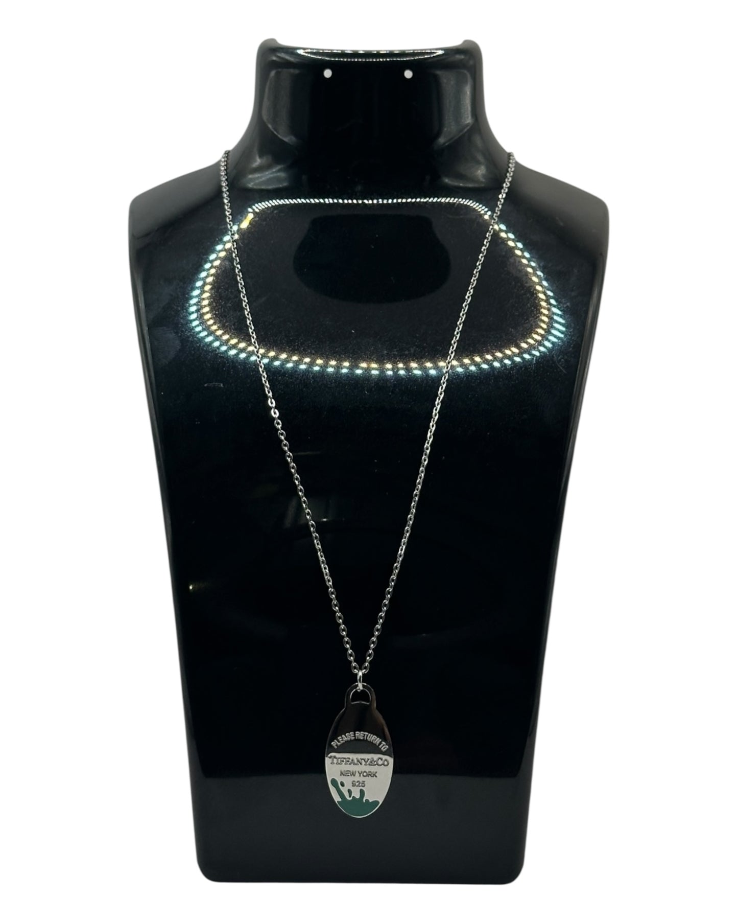 Tiffany & Co. Halskette türkis mit ovalem Anhänger aus 925 Sterling-Silber