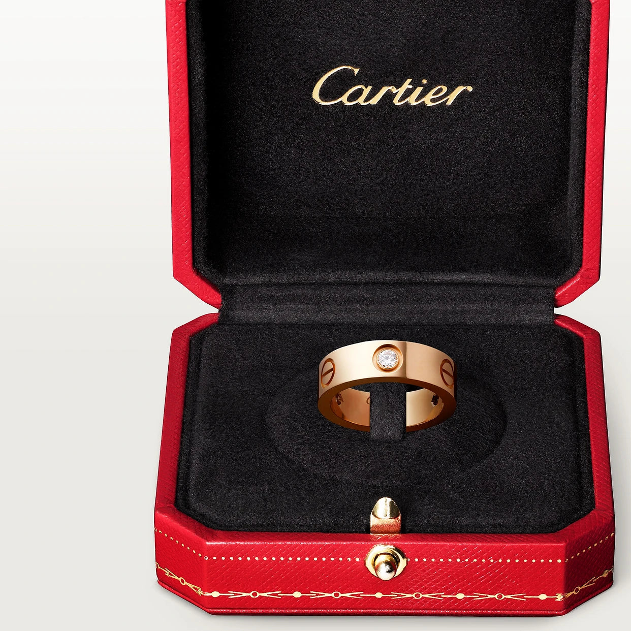 CARTIER LOVE RING SCHMAL MIT 3 DIAMANTEN- ROSÉGOLD - FULLSET