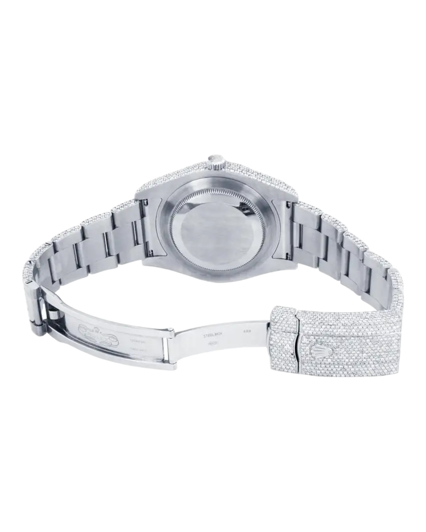 Rolex Datejust 41 Iced Out 126300 Superclone 1:1 with genuine moissanite diamonds and Roman numerals