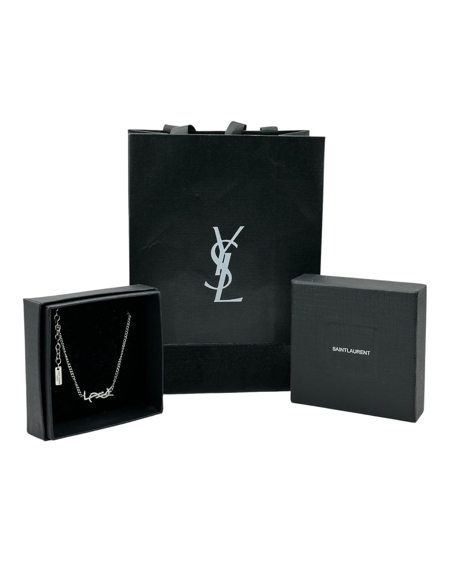 Yves Saint Laurent Logo Halskette - Silber