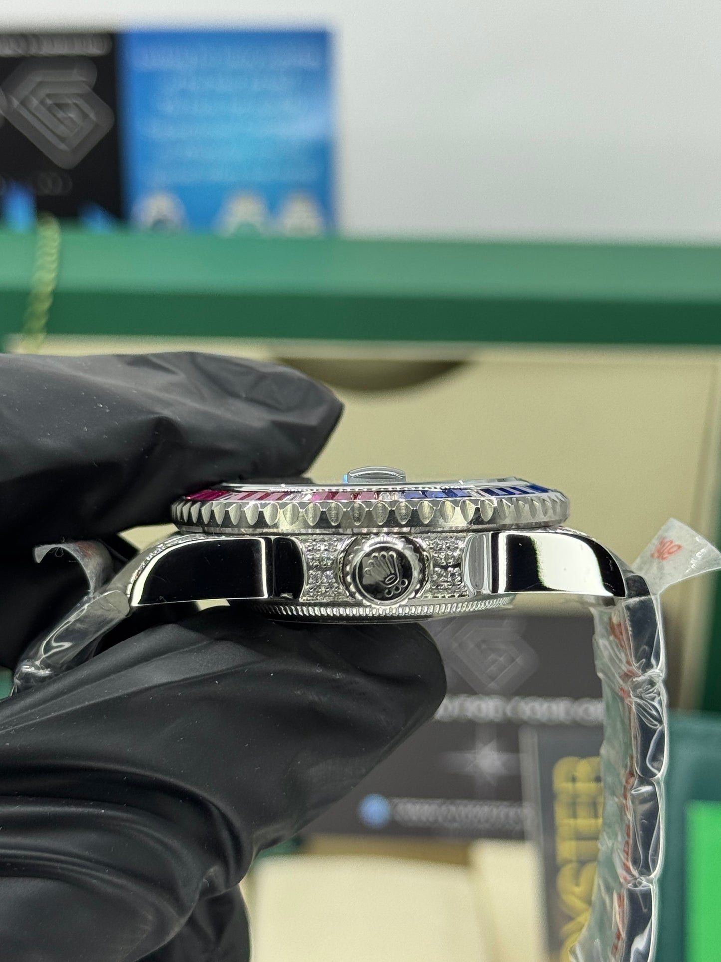 ROLEX SUBMARINER - CUSTOMIZED PEPSI ICED OUT - OYSTER - 41MM U1 FACTORY - AUTOMATIKE
