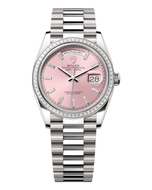 Rolex Day-Date Pink Dial, 36mm White Gold President - U1 FACTORY - AUTOMATIK