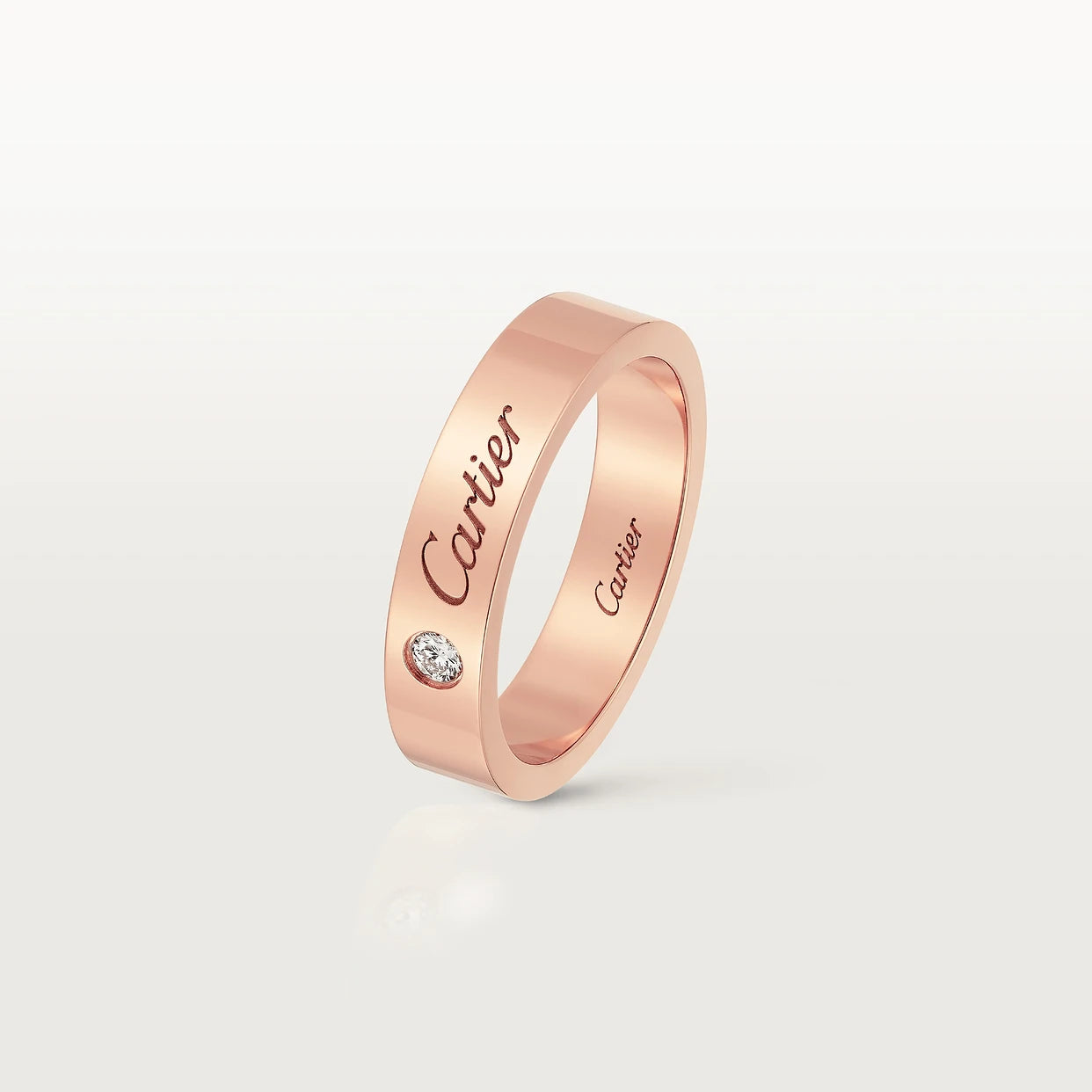 Cartier C de Cartier Ring aus Roségold mit einem Brillanten