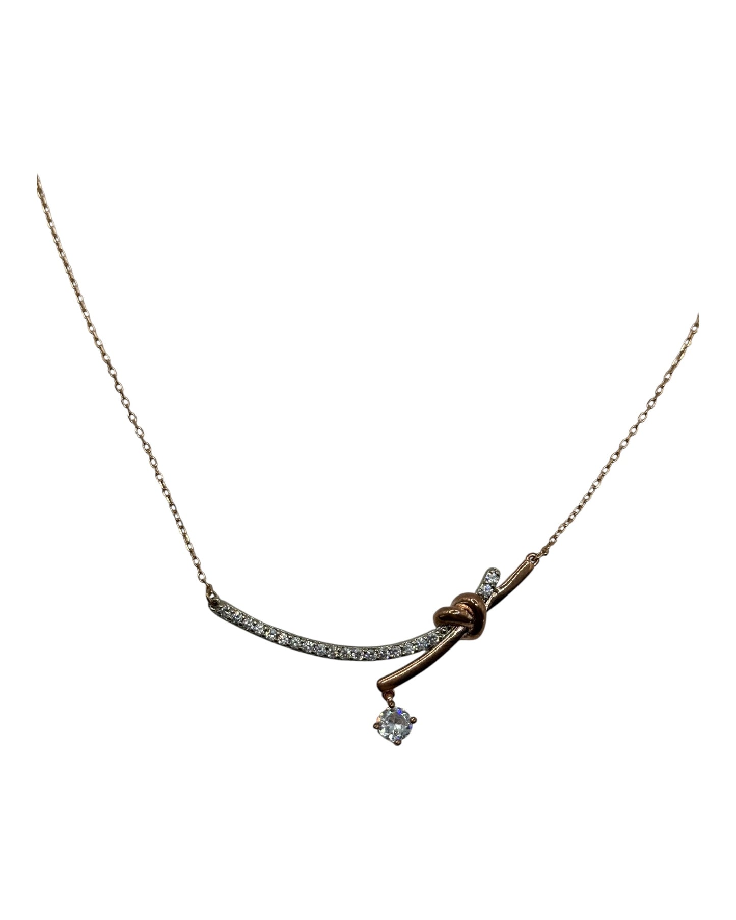 Swarovski Halskette mit Knoten-Design, Roségold