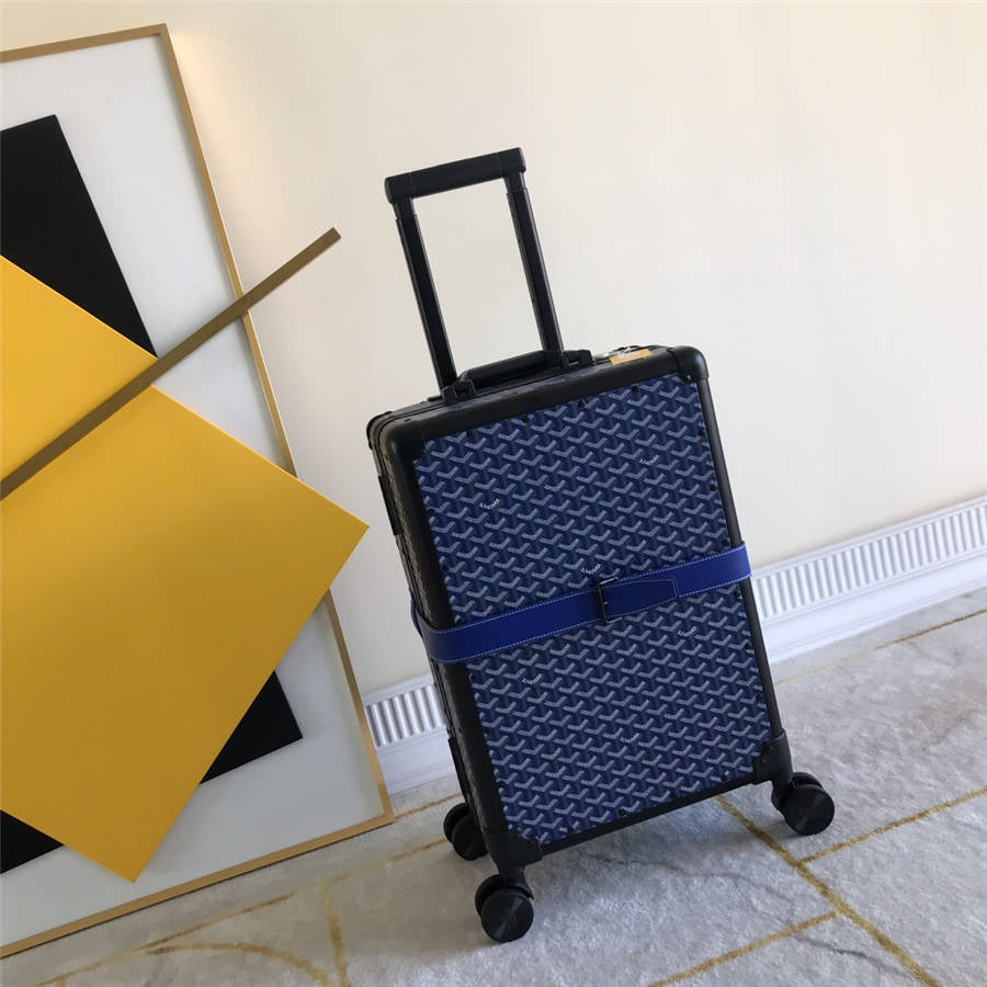 Goyard 1:1 Premium Trolley Suitcase – Luxury Chevron Design, Various Colors