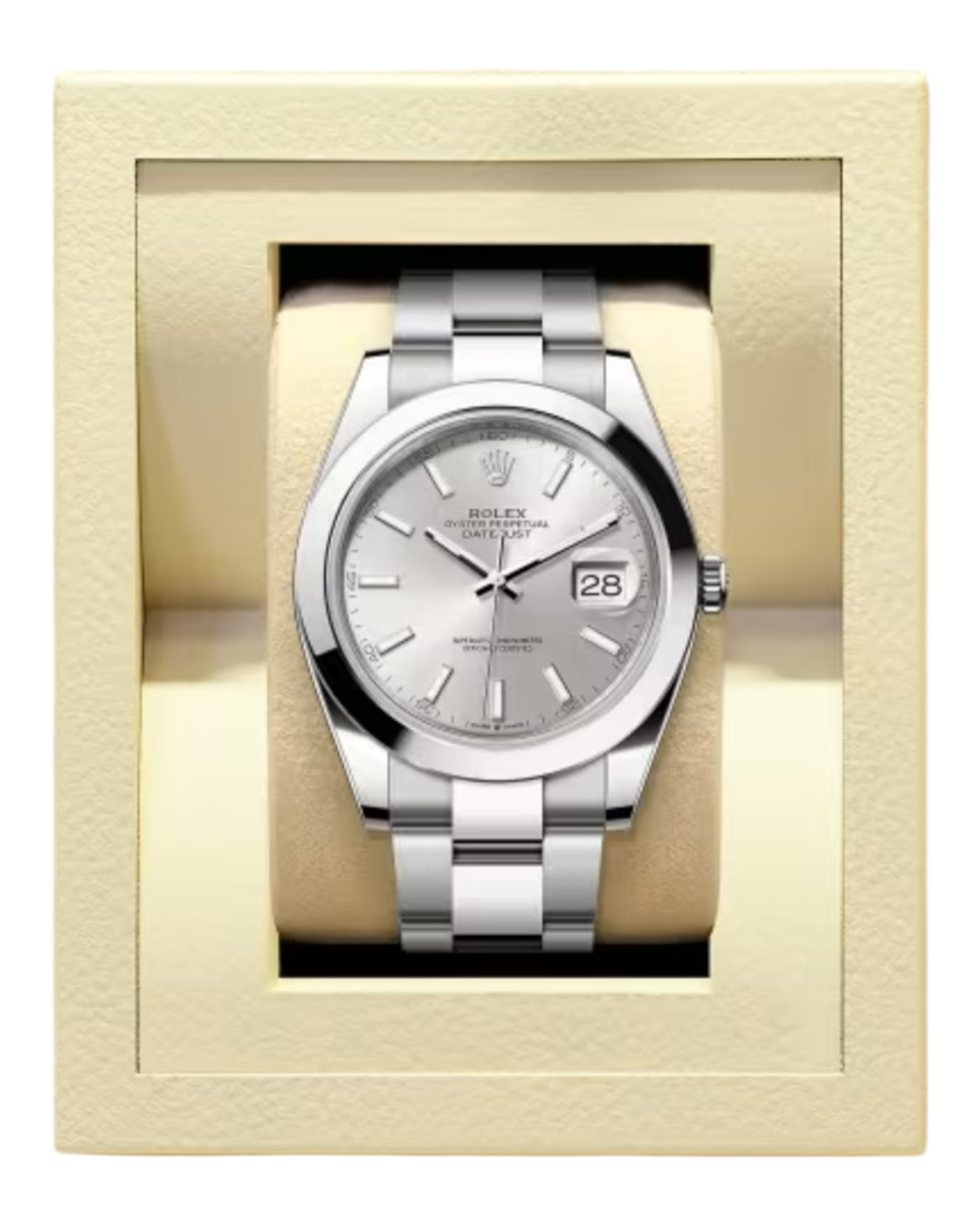 Rolex Datejust, Silver Dial, 41mm, flat bezel - U1 FACTORY - AUTOMATIK