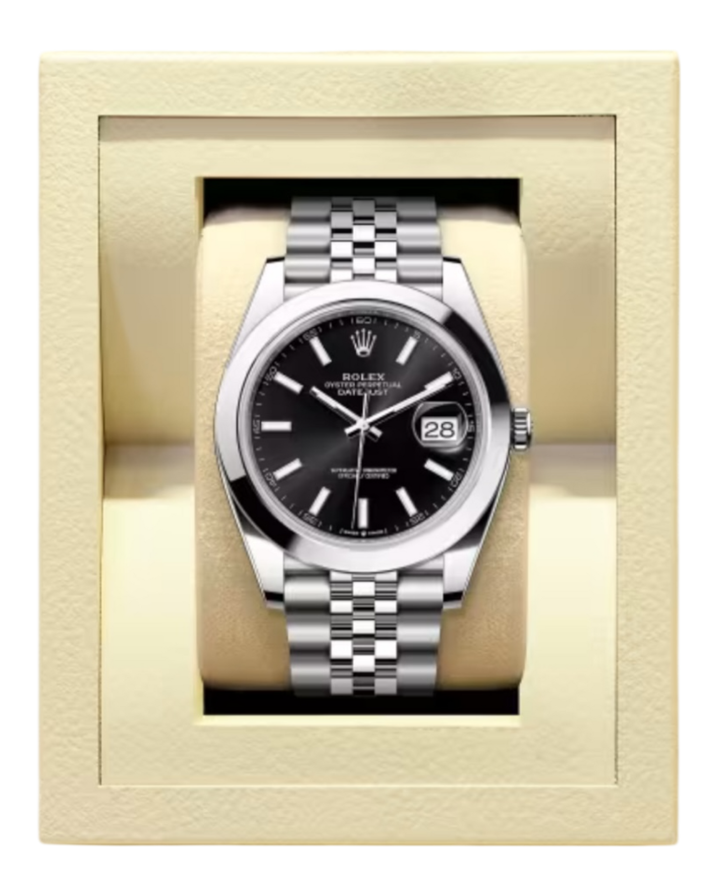 Rolex Datejust 41mm Black Dial, flat bezel - U1 FACTORY - AUTOMATIK - Jubilee