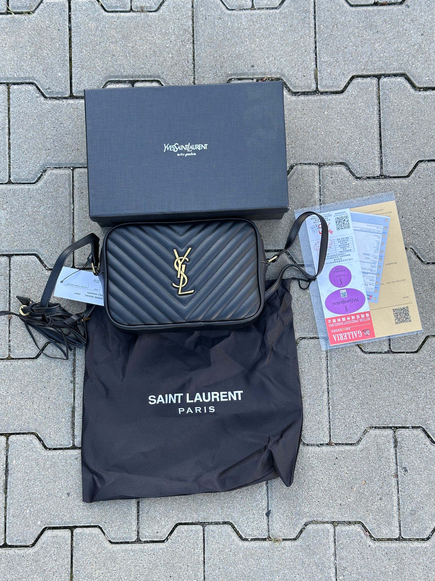 YSL CROSSBODY BAG IN SCHWARZ MIT GOLDFARBENEN LOGO | 1:1 REPLICA
