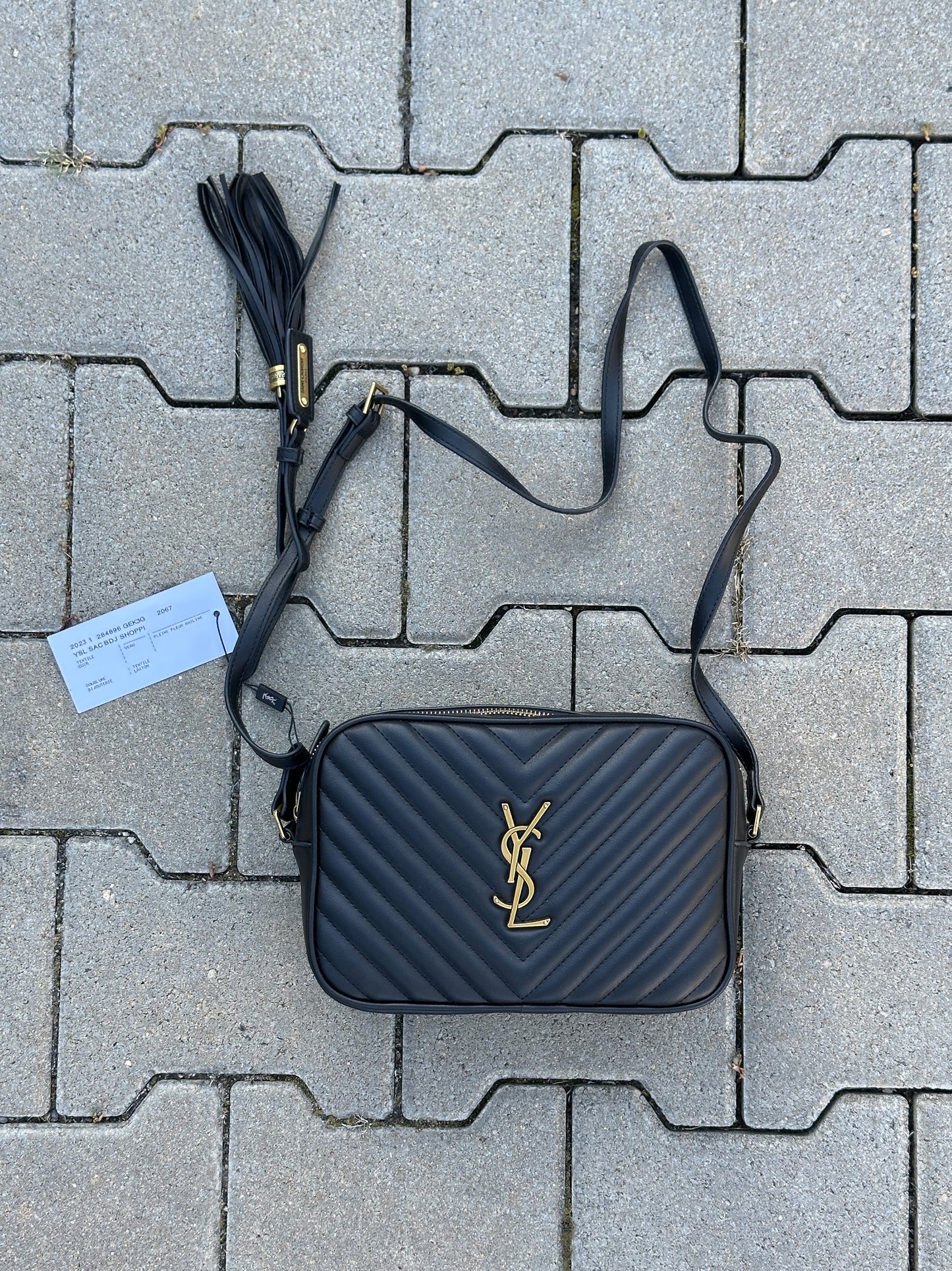 YSL CROSSBODY BAG IN SCHWARZ MIT GOLDFARBENEN LOGO | 1:1 REPLICA