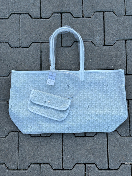 GOYARD TOTE BAG IN WEISS – 1:1 REPLICA AUS FEINEM PU LEDER MIT MINI POCHETTE