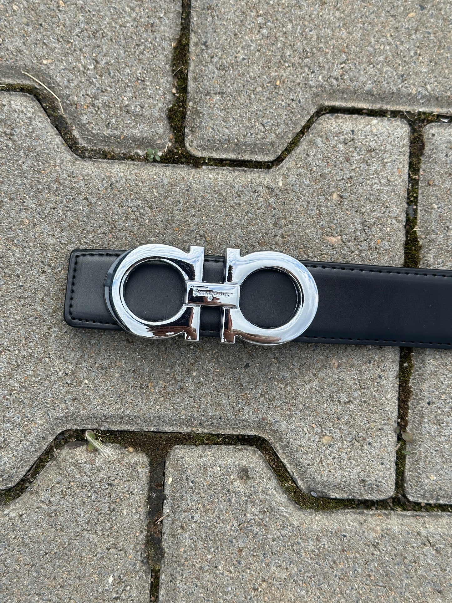 SALVATORE FERRAGAMO LEDERGÜRTEL MIT SILBER SCHNALLE | 1:1 REPLICA | PU LEDER