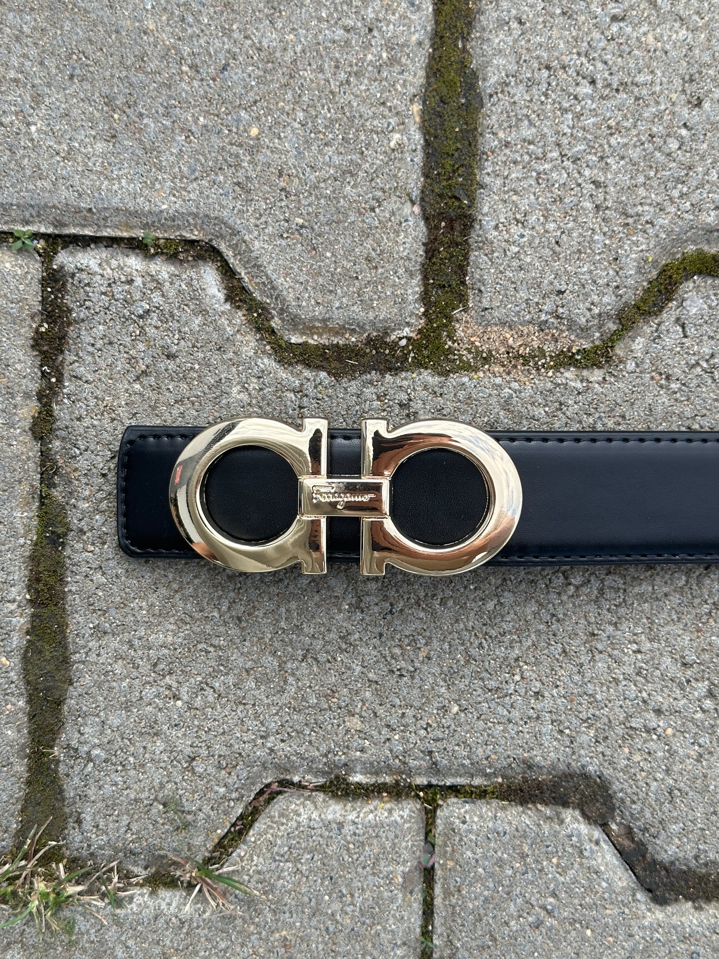 SALVATORE FERRAGAMO LEDERGÜRTEL MIT GOLDENER SCHNALLE | 1:1 REPLICA | PU LEDER