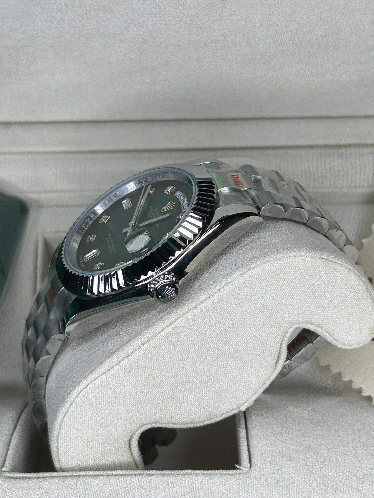 ROLEX DAY-DATE GREEN DIAL WITH DIAZ STEEL