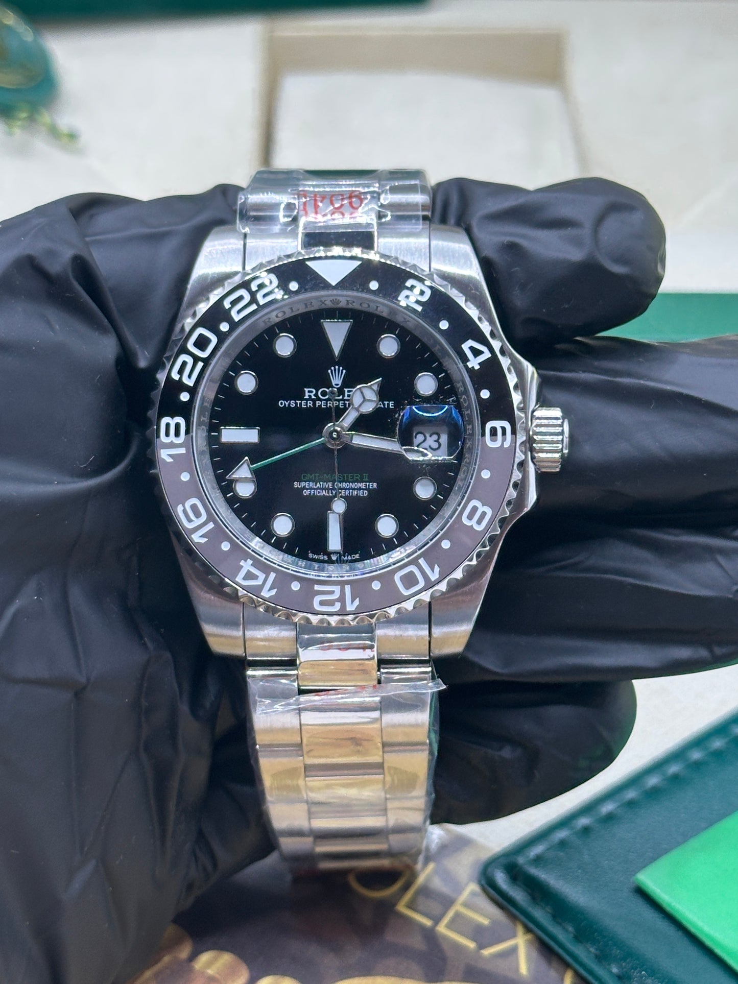U1 Factory Rolex GMT-Master II "Batman", 40mm Stahl, schwarzes Zifferblatt, schwarz-blaue Keramik-Lünette - Automatik