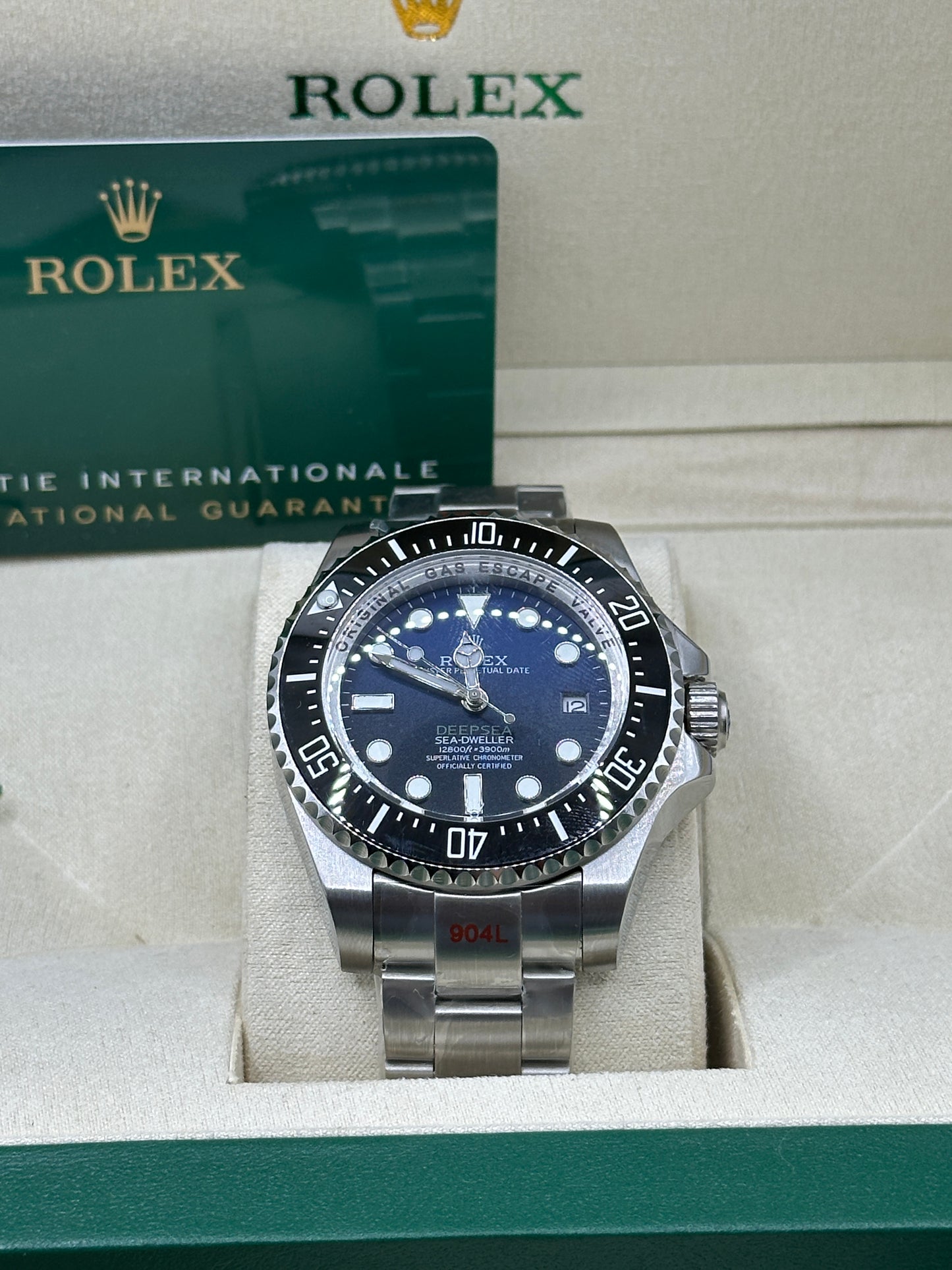 U1 Factory Rolex Deepsea Sea-Dweller, 44mm Stahl, schwarzes Zifferblatt, schwarze Keramik-Lünette - Automatik