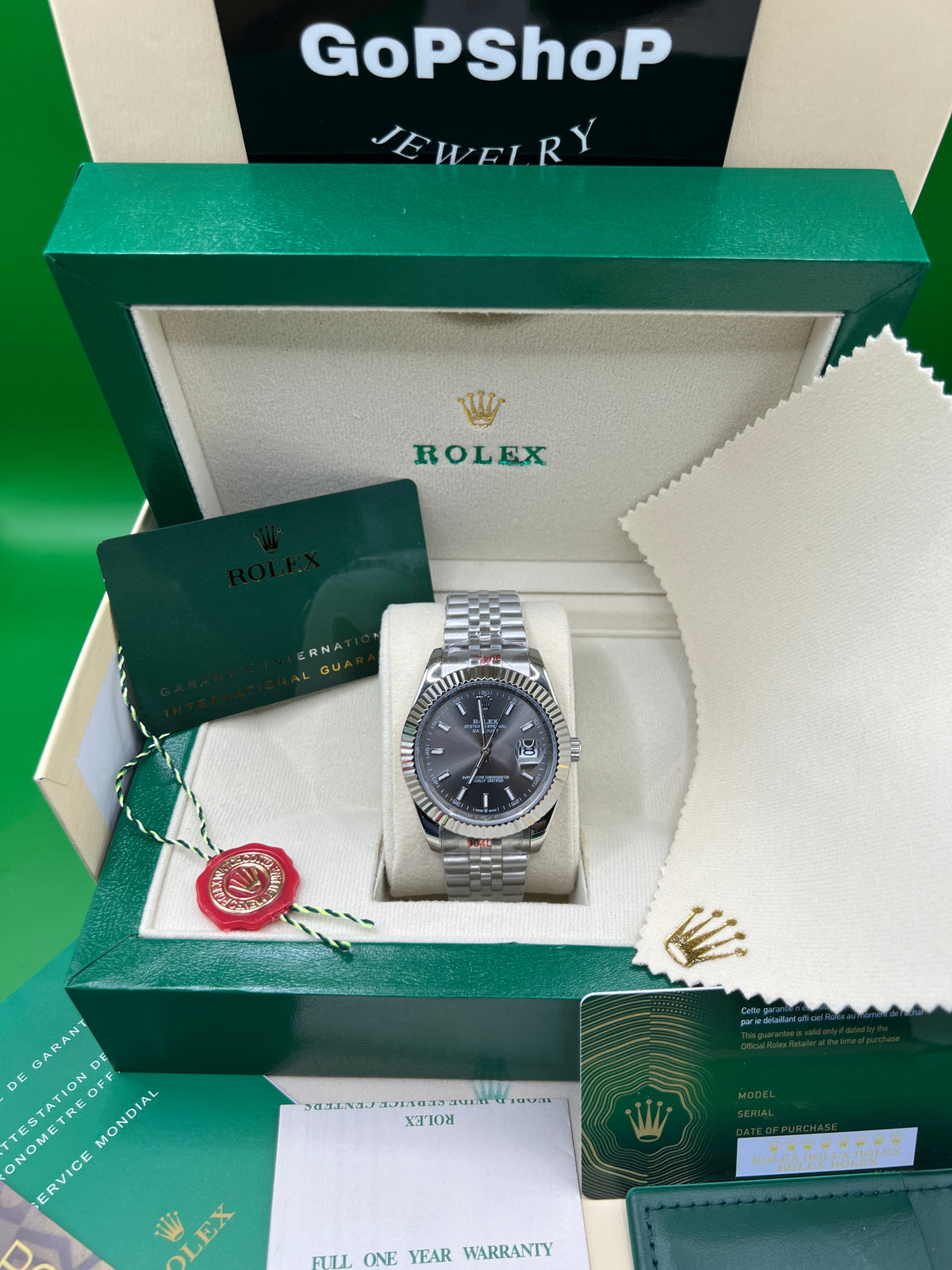 ROLEX DATE JUST GREY JUBILEE #DT14