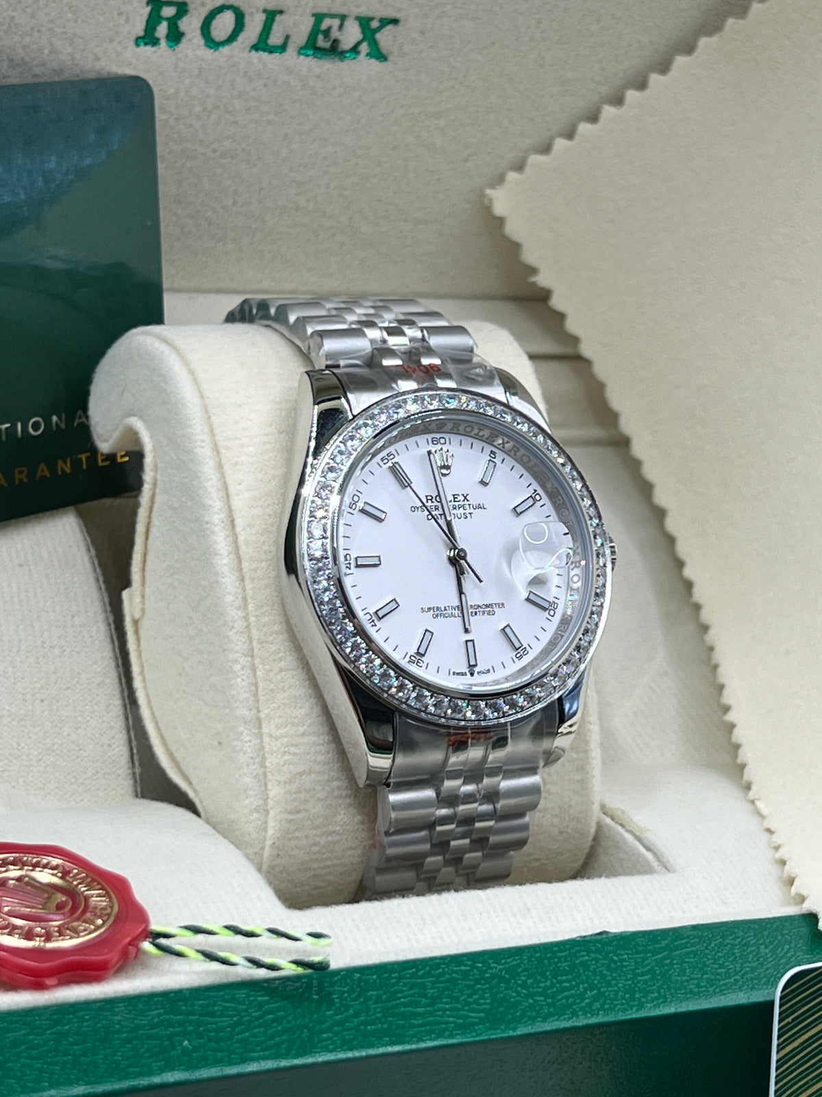 ROLEX DATE JUST WHITE DIAMOND JUBILEE #DT13