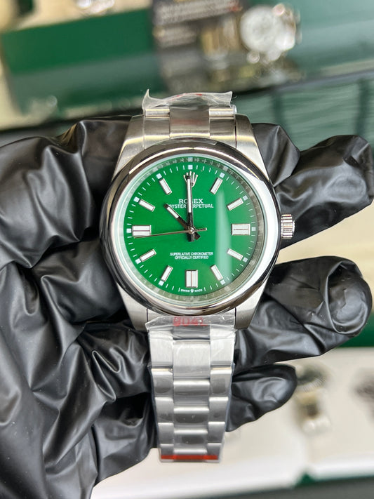 ROLEX OYSTER PERPETUAL GREEN DIAL 41MM U1 FACTORY - AUTOMATIK