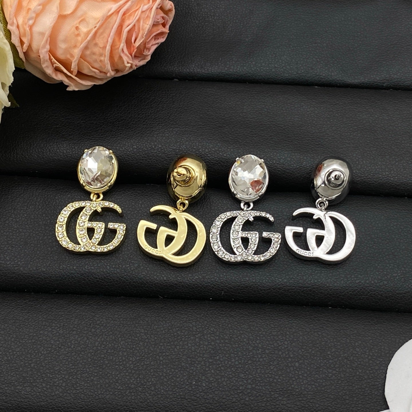 GUCCI CRYSTAL DOUBLE G EARRINGE – FULL SET - 1:1 HIGH END