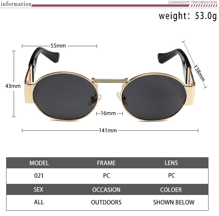 VERSACE NEW CLASSIC RETRO ROUND SUNGLASSES – FULL SET – 1:1 HIGH END