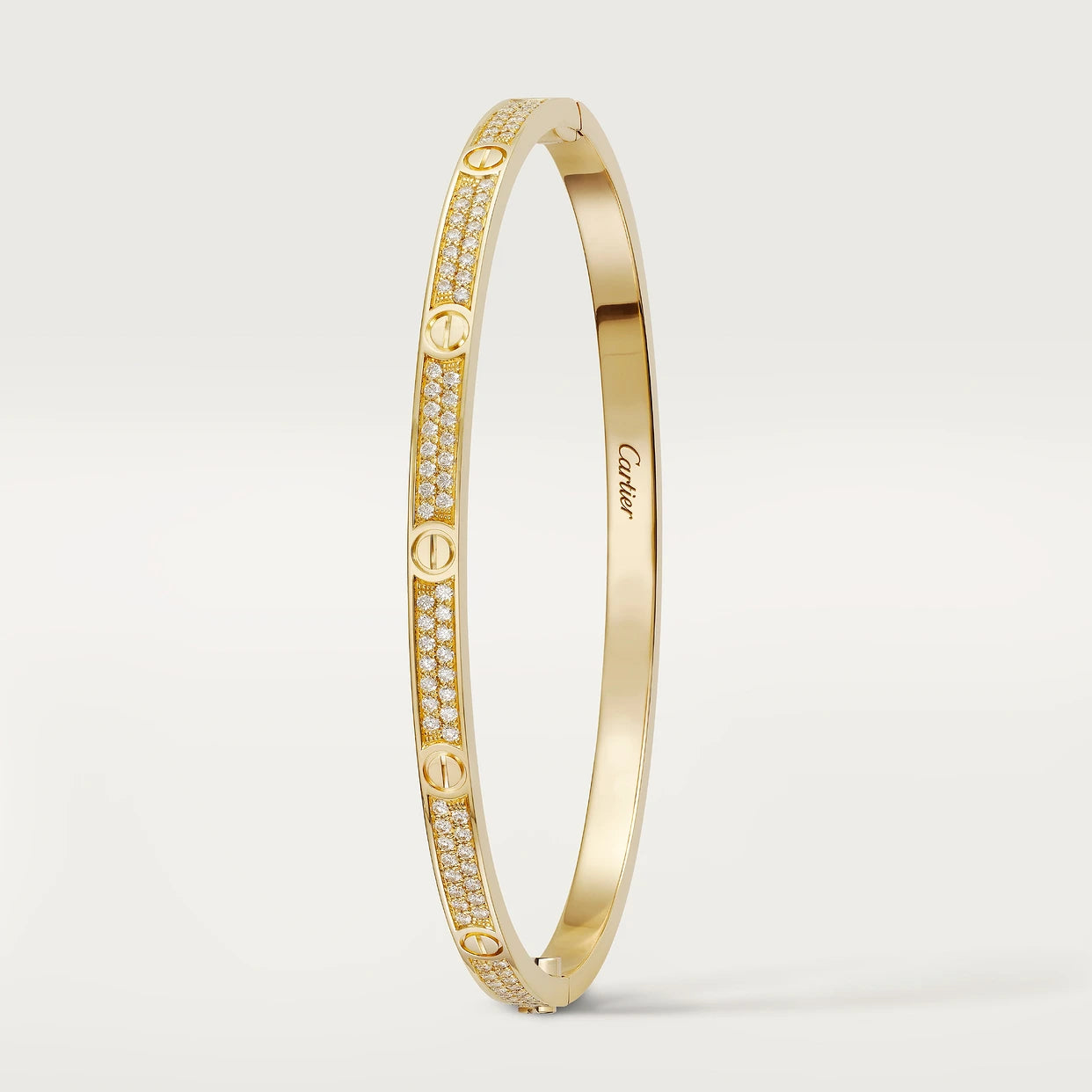 CARTIER LOVE ARMBAND SCHMAL - ICED OUT GOLD - UNISEX - FULLSET