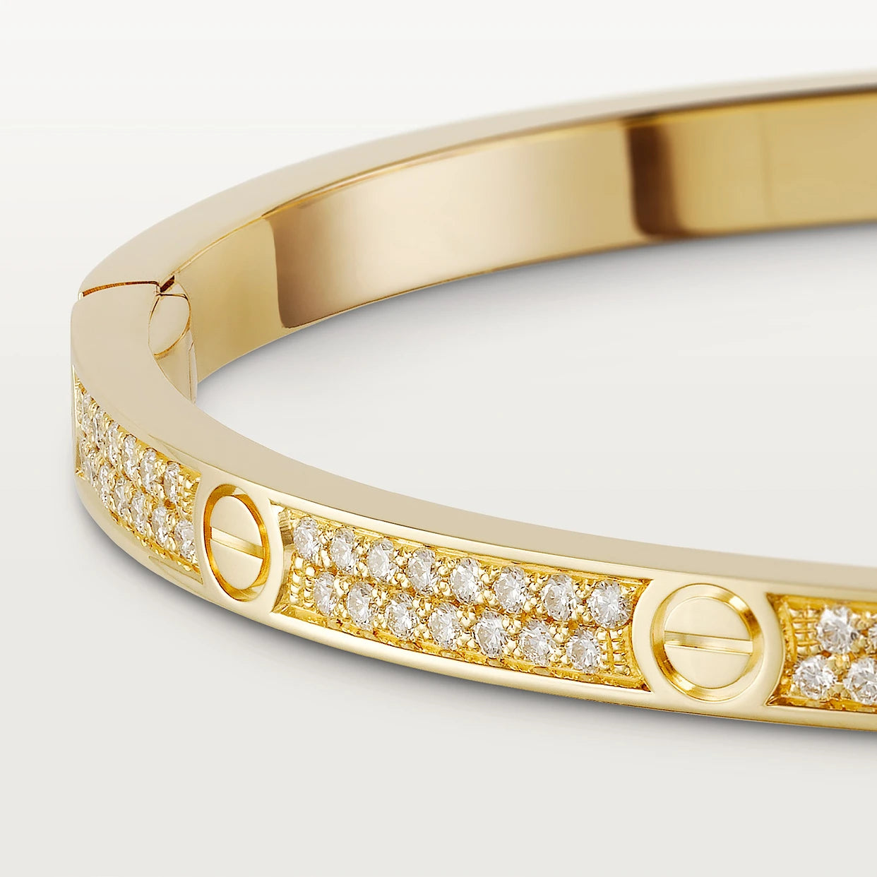 CARTIER LOVE ARMBAND SCHMAL - ICED OUT GOLD - UNISEX - FULLSET