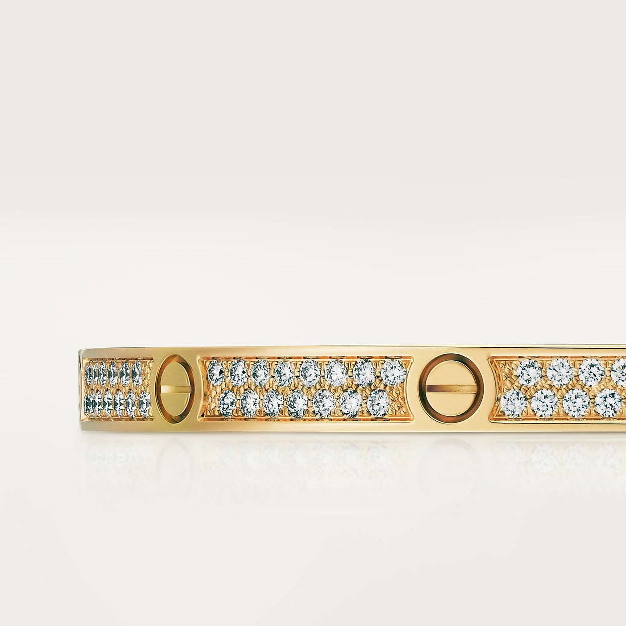 CARTIER LOVE ARMBAND SCHMAL - ICED OUT GOLD - UNISEX - FULLSET
