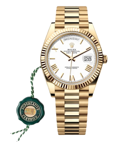 Rolex Day-Date White Dial with Roman Numerals 40mm Yellow Gold President - U1 FACTORY - AUTOMATIK