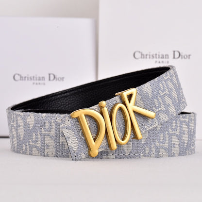 DIOR OBLIQUE DIOR LETTER RETRO BUCKLE BELT – FULL SET – 1:1 HIGH END