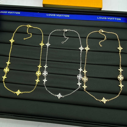 LOUIS VUITTON MONOGRAM CRYSTAL NECKLACE – Full Set - 1:1 HIGH END