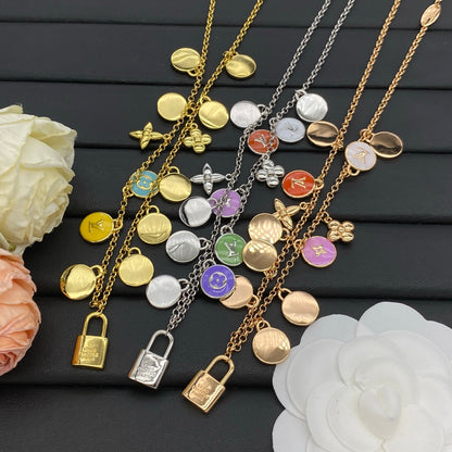 LOUIS VUITTON MONOGRAM ENAMEL CHARMS NECKLACE – Full Set - 1:1 HIGH END