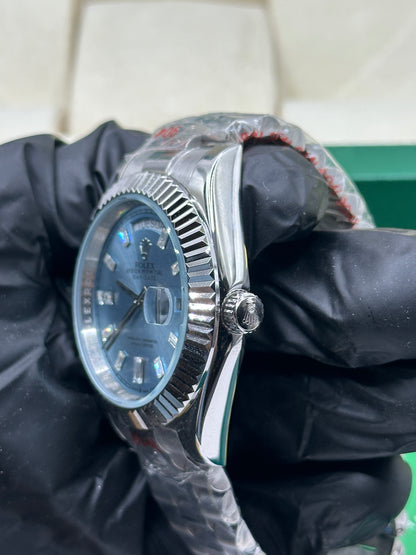 Rolex Day-Date Light Blue Diamond Dial, 40mm White Gold President - U1 FACTORY - AUTOMATIK