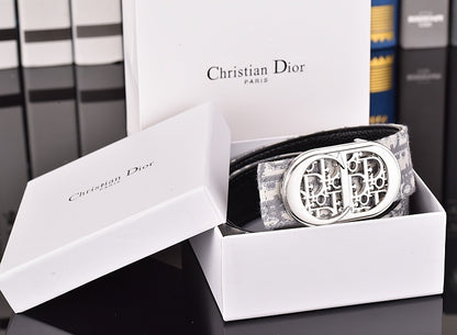 DIOR OBLIQUE CD RETRO BUCKLE BELT – FULL SET – 1:1 HIGH END