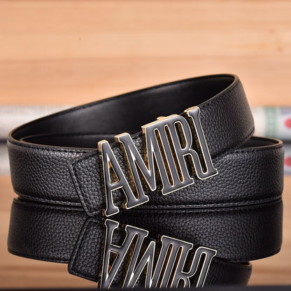 AMIRI LETTERING RETRO LYCHEE LEATHER BELT – 1:1 HIGH END