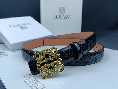 LOEWE ANAGRAM METALLIC EMBOSSED LEATHER BELT – 1:1 HIGH END