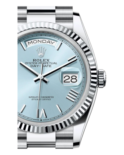 Rolex Day-Date Light Blue Dial with Roman Numerals, 40mm White Gold President - U1 FACTORY - AUTOMATIK