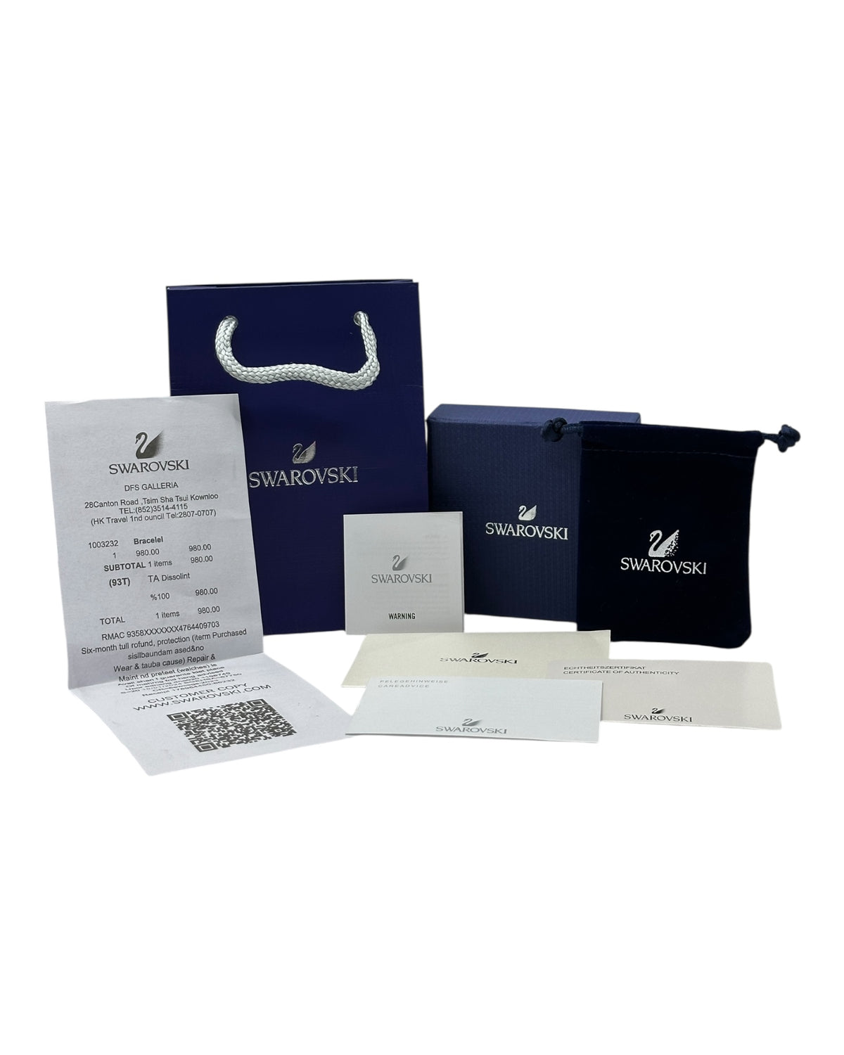 Swarovski Halskette mit Teddybär-Anhänger, schwarzer Kristall