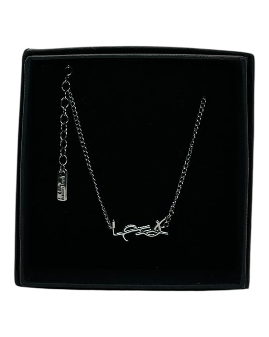 Yves Saint Laurent Logo Halskette - Silber