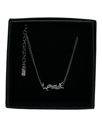 Yves Saint Laurent Logo Halskette - Silber
